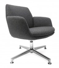 Daisy Waiting Room Chair. Chrome 4 Star Base. Grey Fabric Only